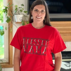 Red Large screen print T-shirt